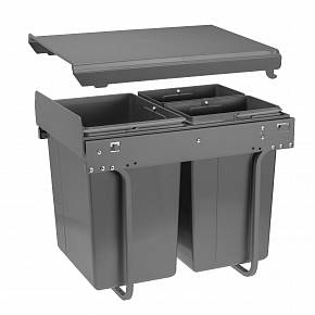 Сегрегатор для модуля 400 мм (20L+2x10L) антрацит, без крепления фасада, с доводчиком  — купить оптом и в розницу в интернет магазине GTV-Meridian.